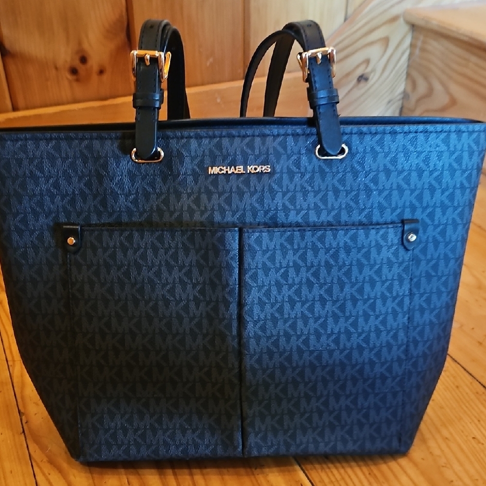 Michael Kors Navy Monogram Tote